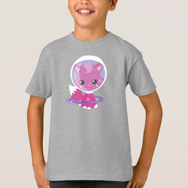 Camiseta Gato Espacial, Gato Bonito, Espaço, Cosmonauta, As (Frente)