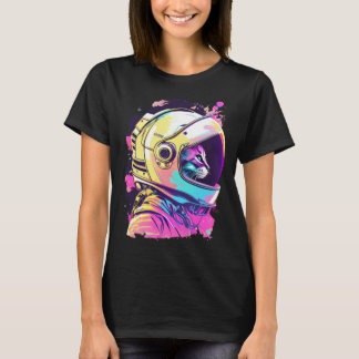 Camiseta Gato Espacial Vaporwave Estético Anos 80 90 Astron