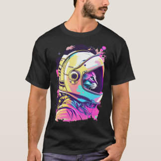 Camiseta Gato Espacial Vaporwave Estético Anos 80 90 Astron