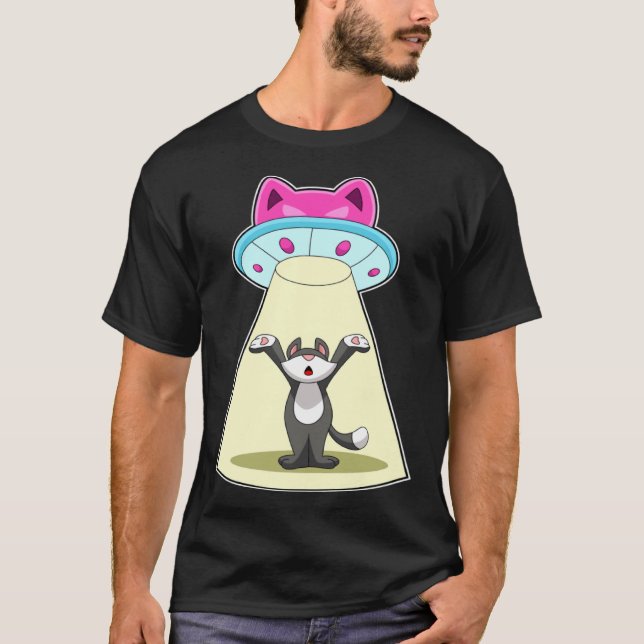 Camiseta Gato Espaçonave Espaço (Frente)
