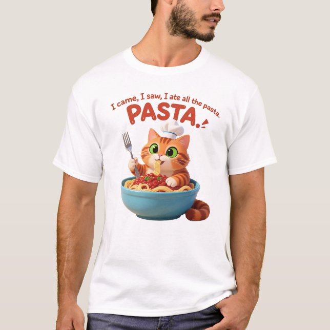 Camiseta Gato Espaguete Divertido (Frente)