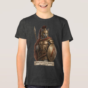 Camiseta Gato Espartano Azul Russo