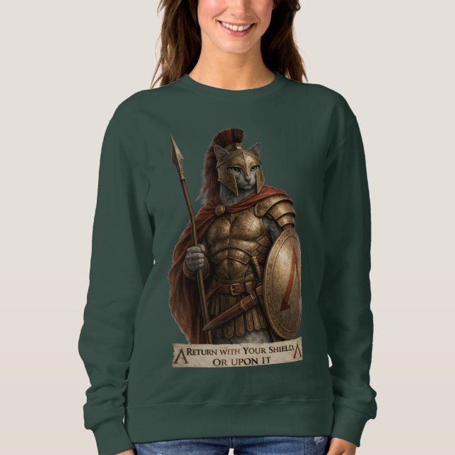 Camiseta Gato Espartano Azul Russo (Frente)