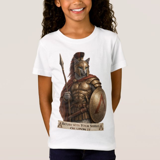 Camiseta Gato Espartano Azul Russo (Frente)