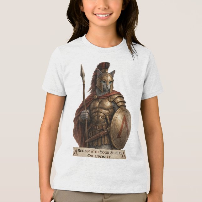 Camiseta Gato Espartano Azul Russo (Frente)