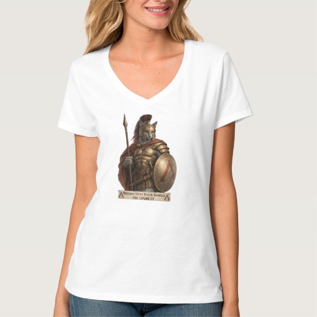 Camiseta Gato Espartano Azul Russo (Frente)