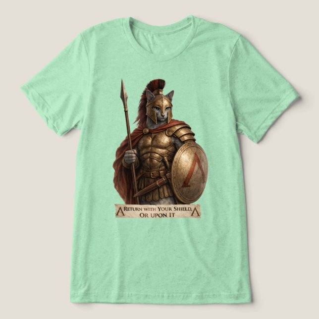 Camiseta Gato Espartano Azul Russo (Design frontal)