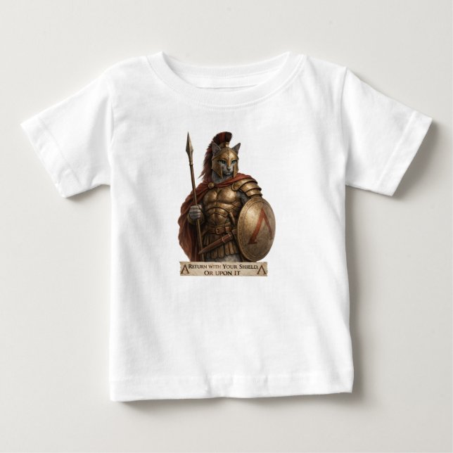 Camiseta Gato Espartano Azul Russo (Frente)