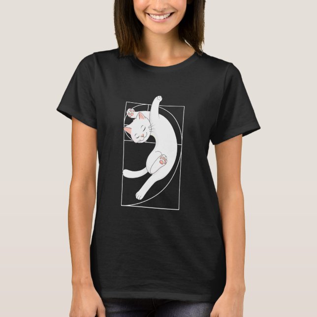 Camiseta Gato Espiral de Fibonacci (Frente)