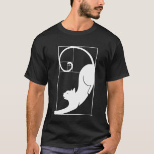 Camiseta Gato Espiral de Fibonacci Geometria Sagrada Razão