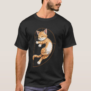 Camiseta Gato Espiral de Fibonacci Relaxando Matemática