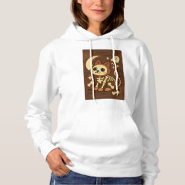 Camiseta Gato Esqueleto Assustador e Fantasma 