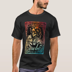 Camiseta Gato Esqueleto de Cartão de Tarot Gatos Antes de V
