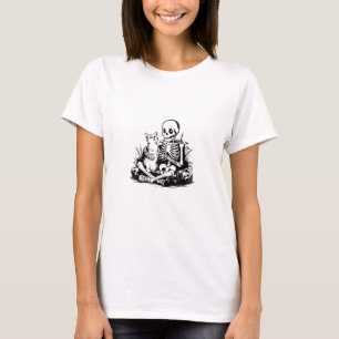 Camiseta Gato Esqueleto Divertido Caveira Gatinho Fofo Gato