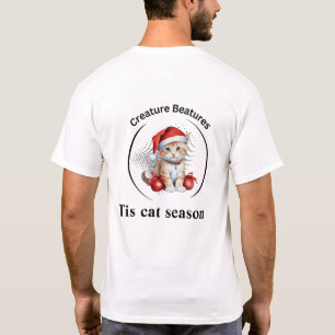 Camiseta gato esquisito disfarce de natal   Engraçado Sarca