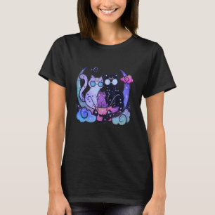 Camiseta Gato Estética Pastel Goth Lua Alien Assu