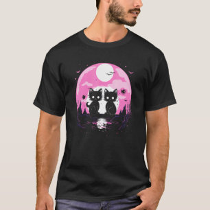 Camiseta Gato Estética Pastel Goth Lua Alienígena