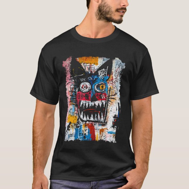 Camiseta Gato Estilo Pop Art Grafite 90s (Frente)