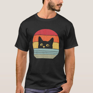 Camiseta Gato. Estilo Retro
