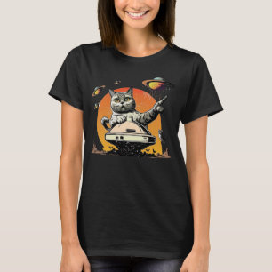 Camiseta Gato estranho de OVNI da alienígena