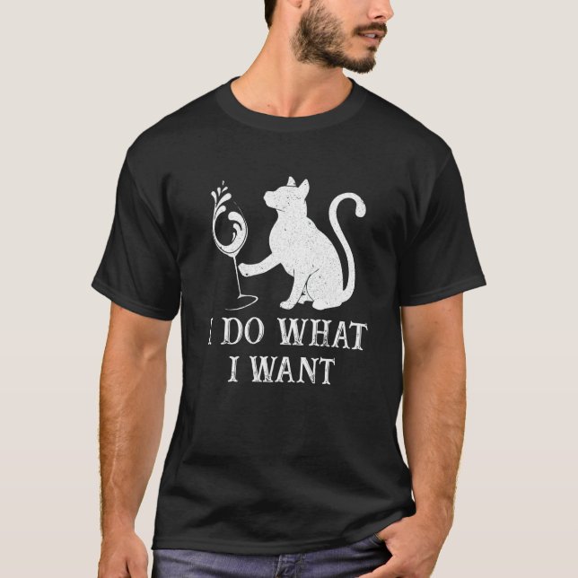 Camiseta Gato Eu Faço O Que Quero Vinho (Frente)