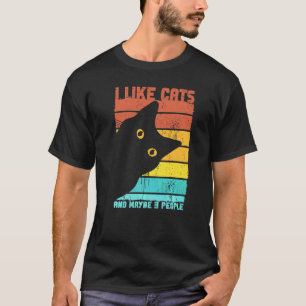 Camiseta Gato  Eu Gosto de Gatos E Talvez 3 Pessoas Introve