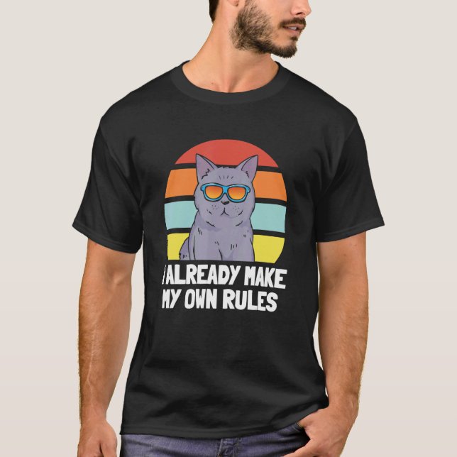 Camiseta Gato   Eu Já Faço Minhas Próprias Regras (Frente)