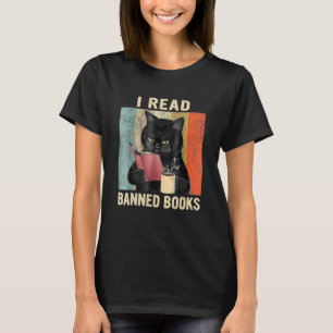 Camiseta Gato Eu Li Livros Proibidos Livros Bookworms Vinho