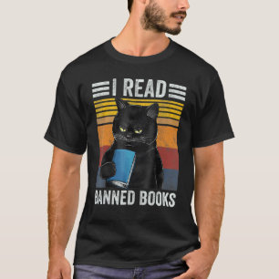 Camiseta Gato Eu Li Livros Proibidos Livros de Leitura Leit