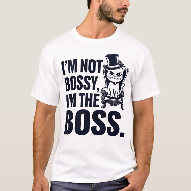 Camiseta Gato, eu não sou o chefe. (Frente)