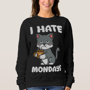 Camiseta Gato  Eu Odeio Café Caffeína da Manhã de Segunda