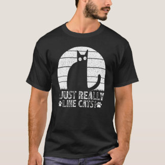 Camiseta Gato Eu realmente gosto de Gatos Eu Gato