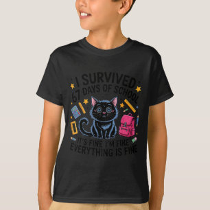 Camiseta Gato eu sobrevivi 67 dias de professores alunos da