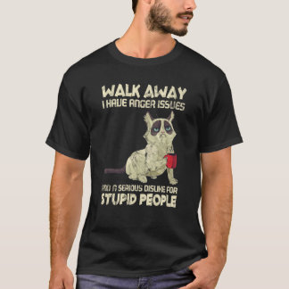 Camiseta Gato Eu Tenho Problemas de Ira Não Gosto de Pessoa