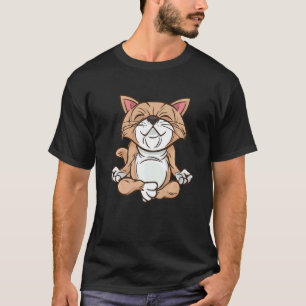 Camiseta Gato Exercício de Gatinho Om Posição de Meditação 