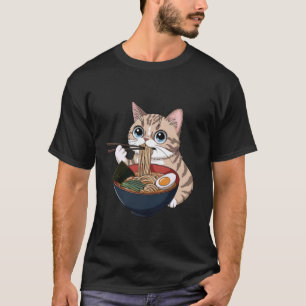 Camiseta Gato exótico de pêlo curto engraçado comendo macar