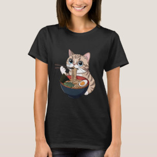 Camiseta Gato exótico de pêlo curto engraçado comendo macar