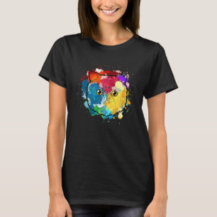 Camiseta Gato Exótico de Pelo Curto Mãe Splat Pintura Aquar