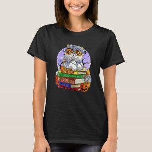 Camiseta Gato Exótico de Pelo Curto Múmia Bruxa de Hallowee