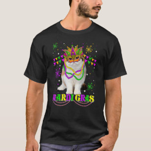 Camiseta Gato Exótico do Carnaval de Mardi Gras Máscara de