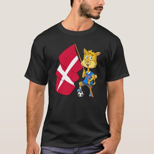 Camiseta Gato Fã da Dinamarca (Frente)