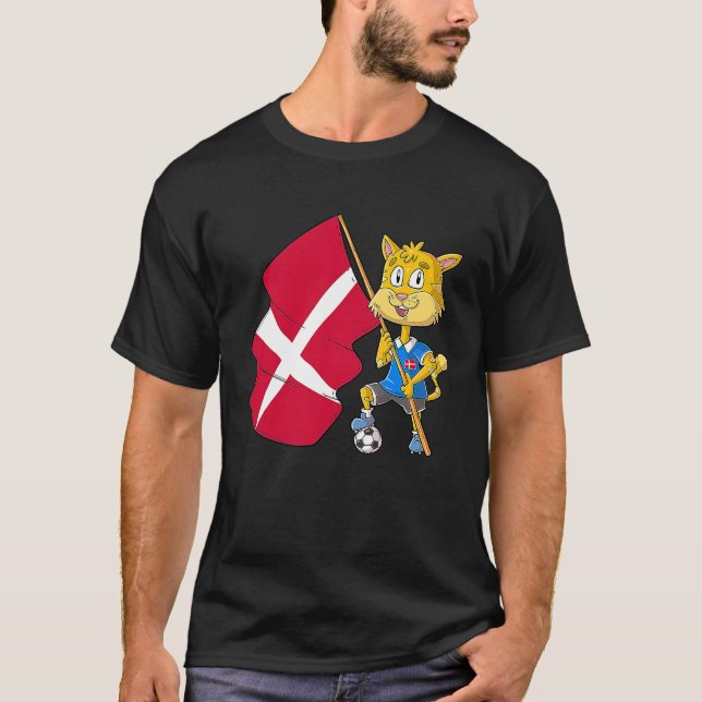 Camiseta Gato Fã da Dinamarca (Frente)