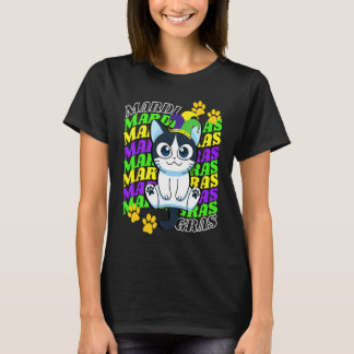 Camiseta Gato Faixa de Cabeça Carnaval de Mardi Gras Acessó