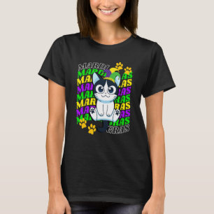 Camiseta Gato Faixa de Cabeça Carnaval de Nova Orleans Aces