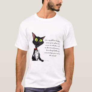 Camiseta Gato falando sobre vinho engraçado