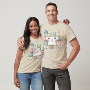 Camiseta Gato Falso de Patchwork Pastel Cottage