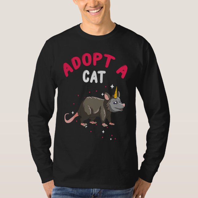Camiseta Gato falso para gambá e Possum 3 (Frente)