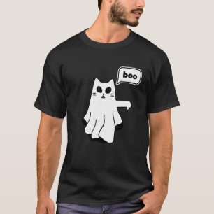 Camiseta Gato Fantasma de Desaprovação Bu Vai Negativo