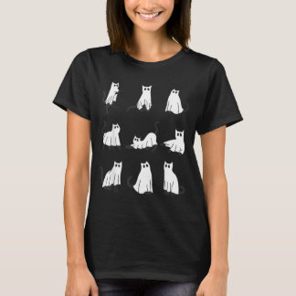 Camiseta Gato Fantasma Fofo Design Divertido de Halloween g