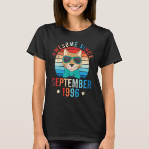Camiseta Gato Fantástico Desde setembro de 1996 Feliz Anive